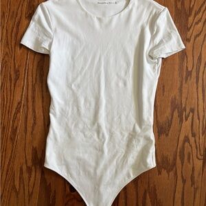 A&F White Matte Seamless Tee Bodysuit